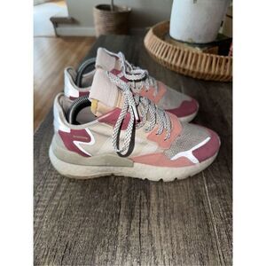 Adidas Nite Joggers Sneakers Pink White Women's 8